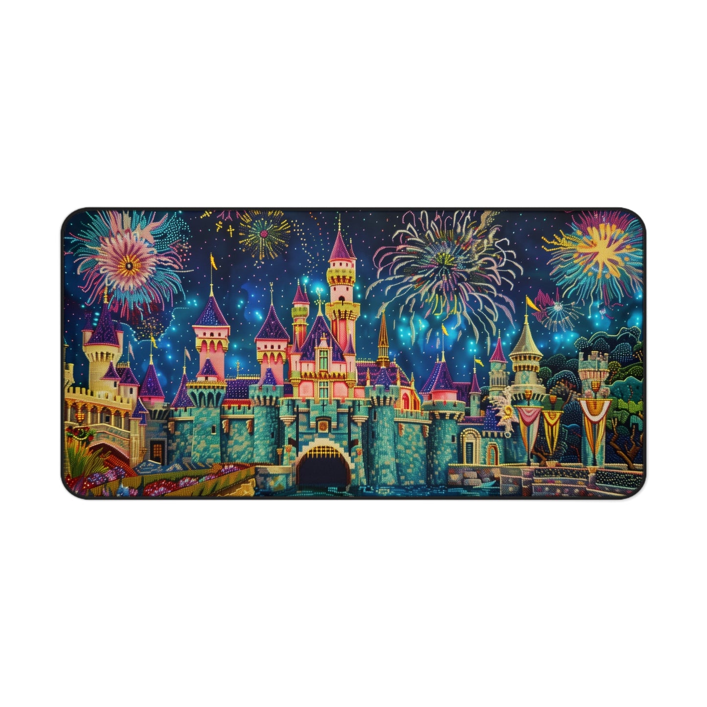 Gaming Desk Mat - Magic Kingdom Fireworks Spectacle
