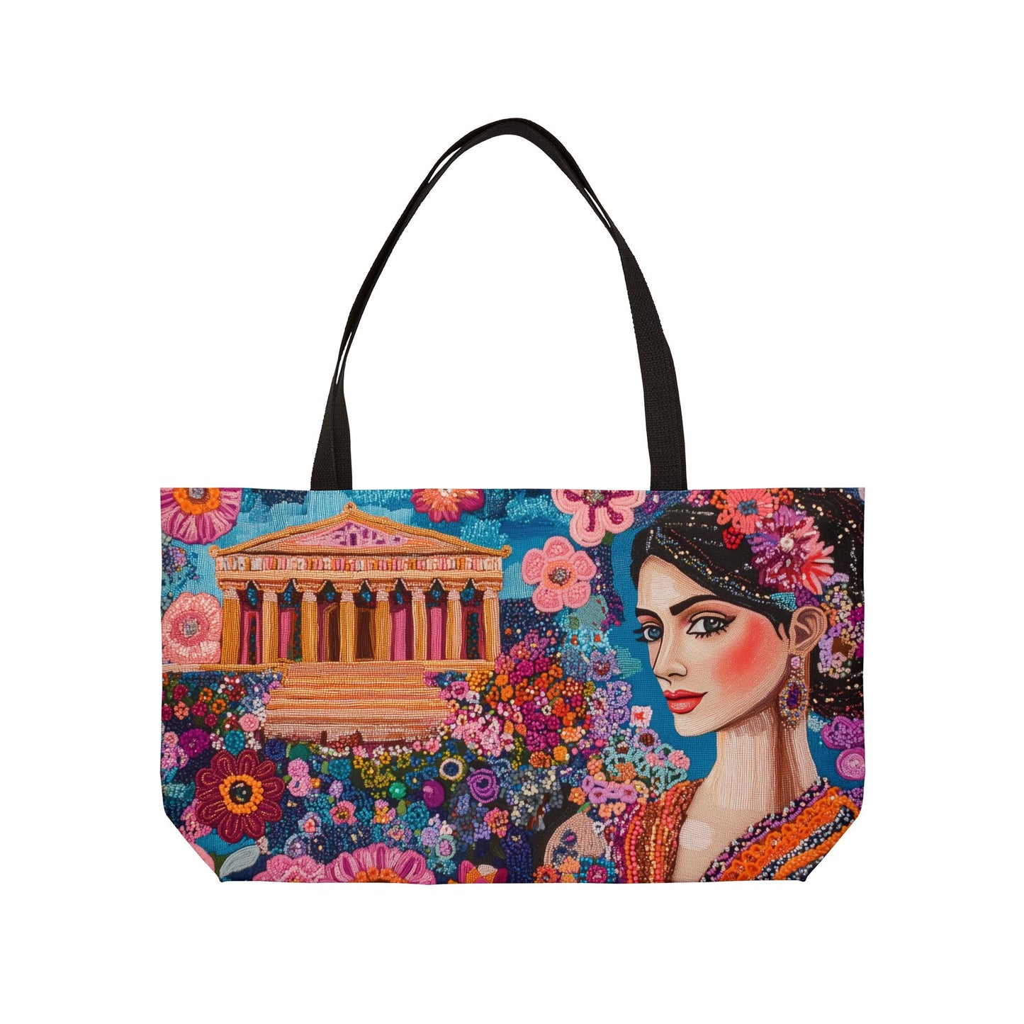 Weekender Tote Bag - Enchanting Greek Beauty Amidst Athens' Parthenon Blossoms