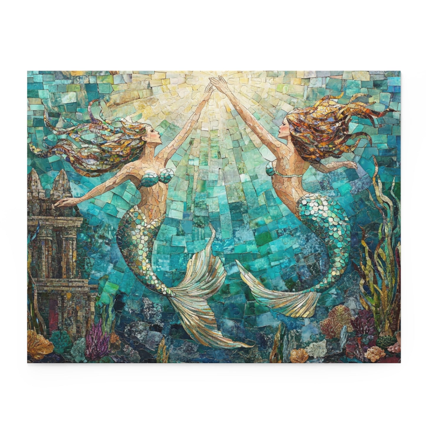 Sunlit Serenade of the Sea: Mermaids - Puzzle (120, 252, 500-Piece)