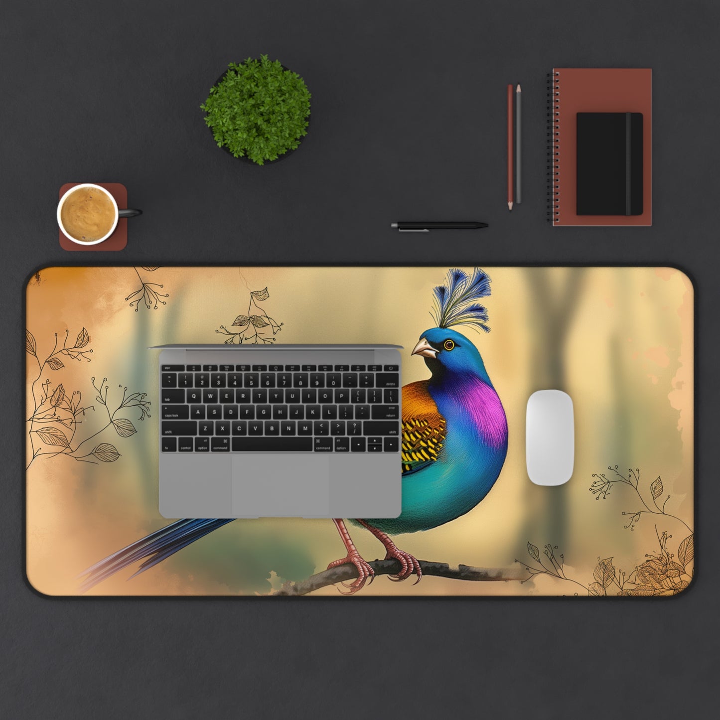 Gaming Desk Mat - Vibrant Gouldian Finch