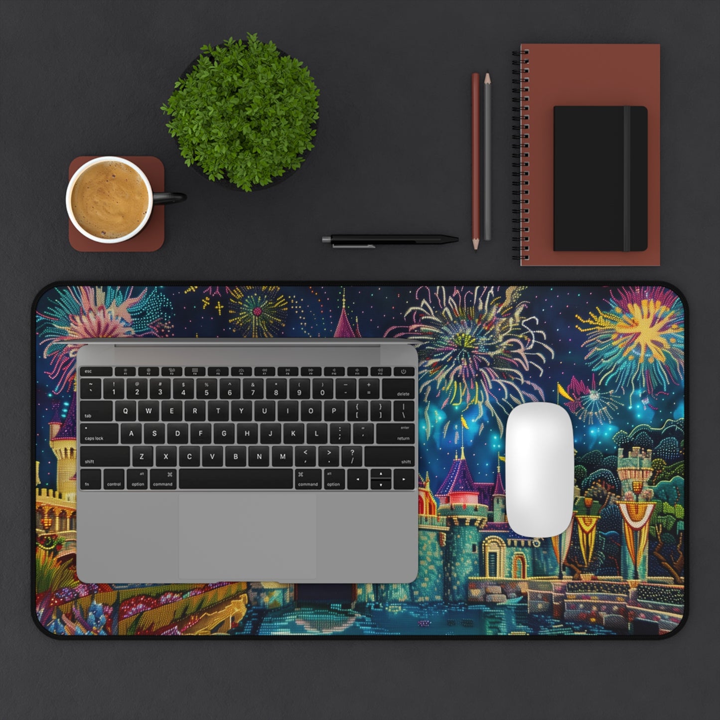 Gaming Desk Mat - Magic Kingdom Fireworks Spectacle