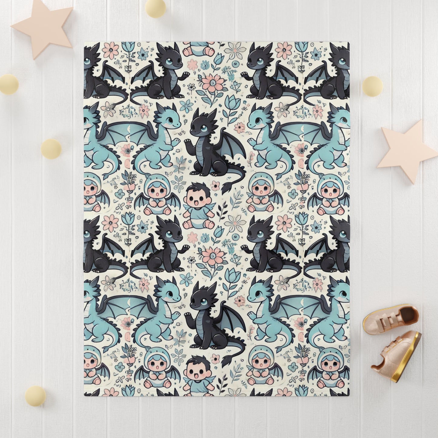 Custom Soft Fleece Baby Blanket - Dragon Dreams