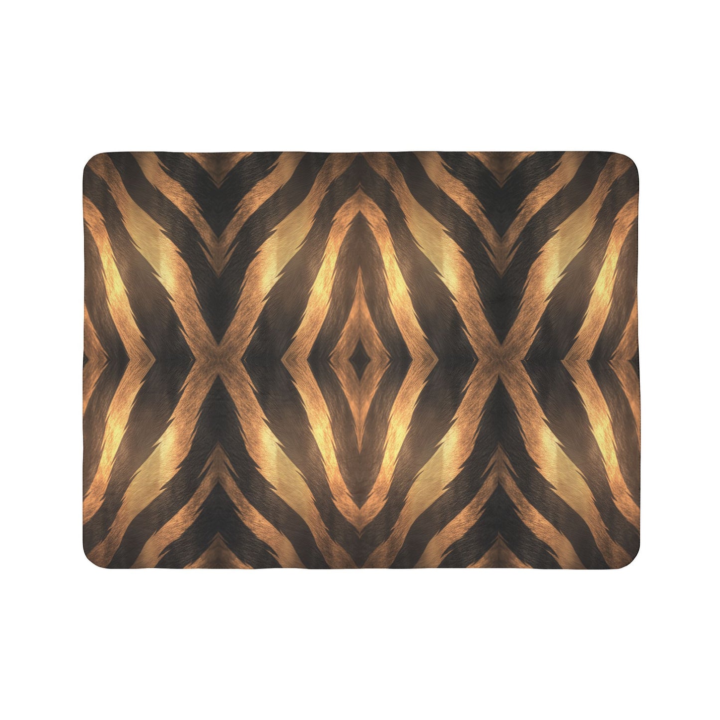 Sherpa Blanket: Custom Golden Stripes Fleece Throw