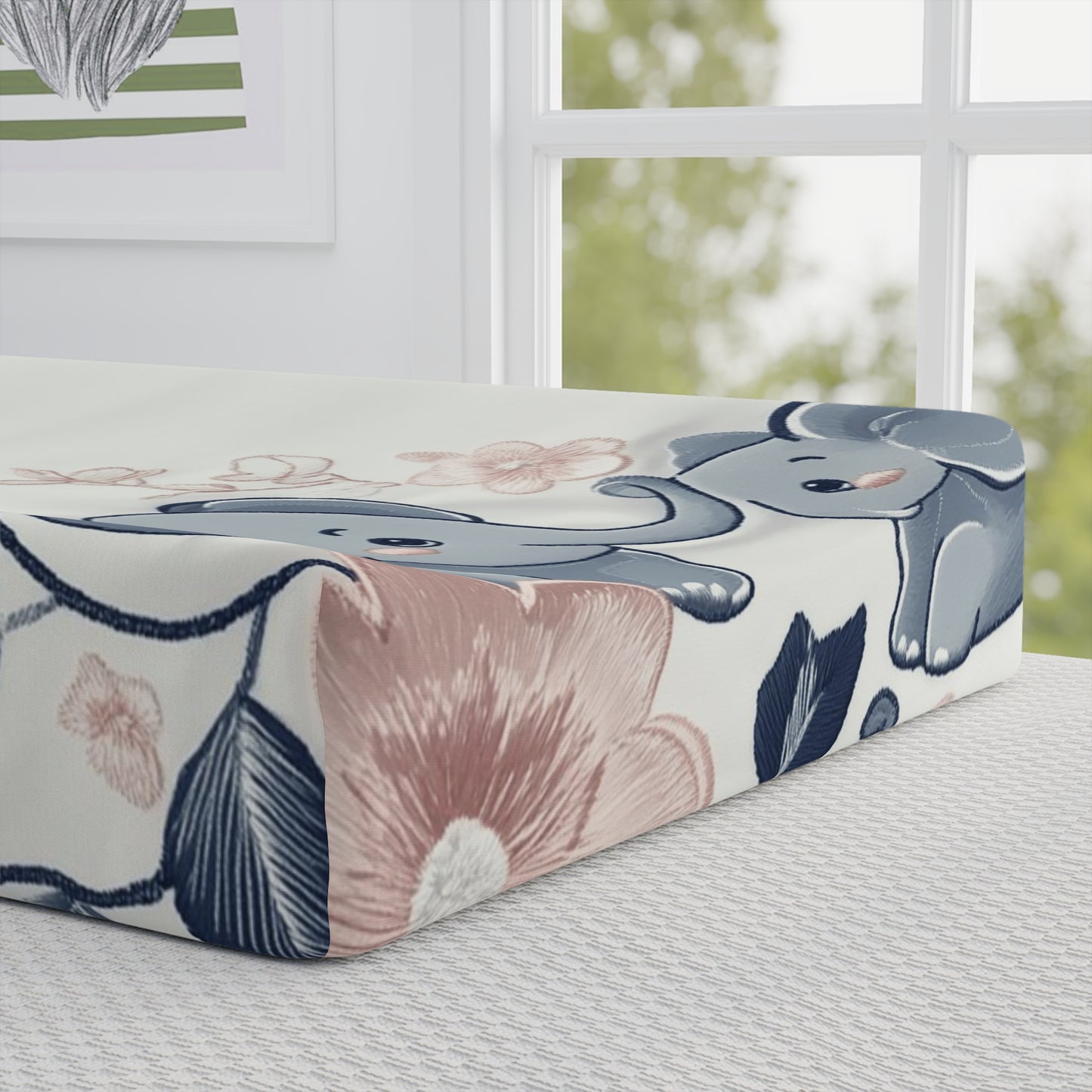 Custom Changing Pad Cover: Elephant Bliss