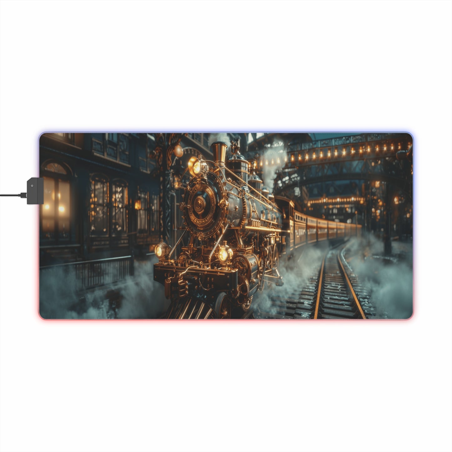 LED Gaming Mouse Pad - Victorian Steam Splendor