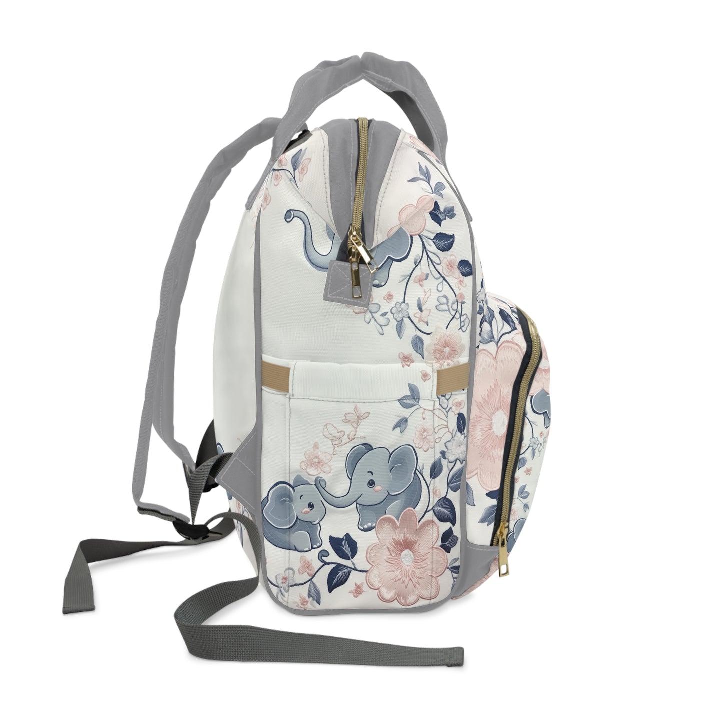 Custom Multifunctional Diaper Backpack: Elephant Bliss