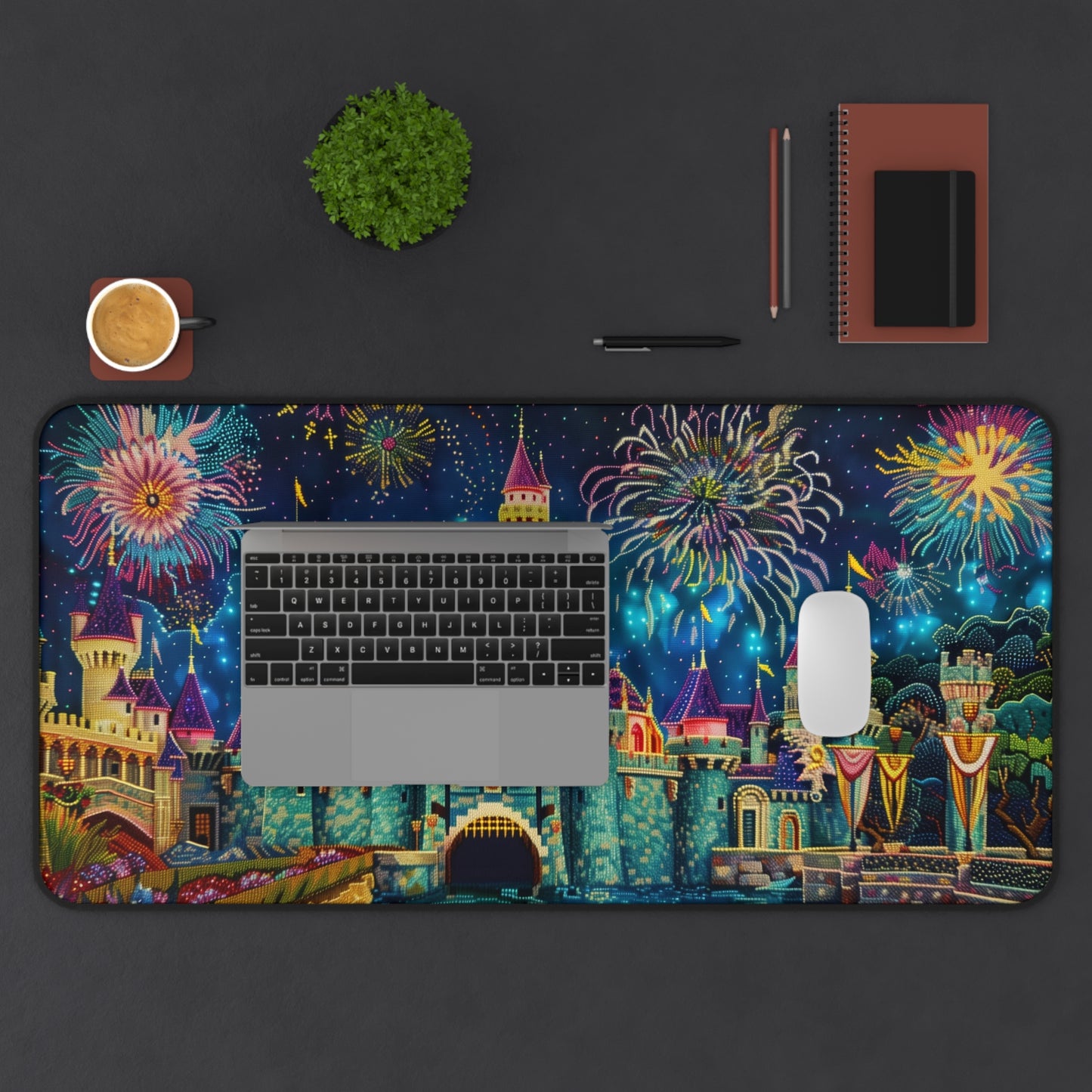 Gaming Desk Mat - Magic Kingdom Fireworks Spectacle