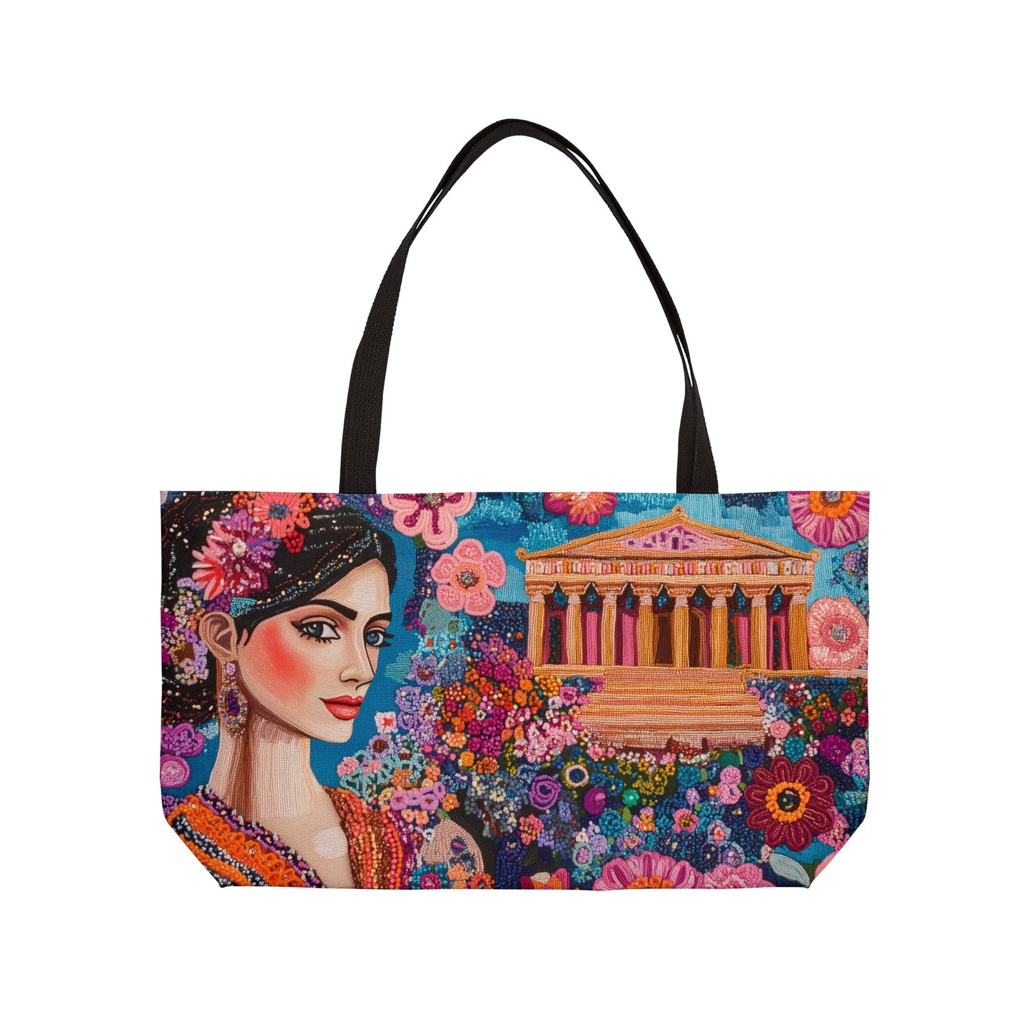 Weekender Tote Bag - Enchanting Greek Beauty Amidst Athens' Parthenon Blossoms