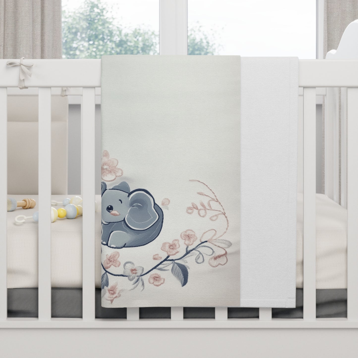 Custom Soft Fleece Baby Blanket - Elephant Bliss