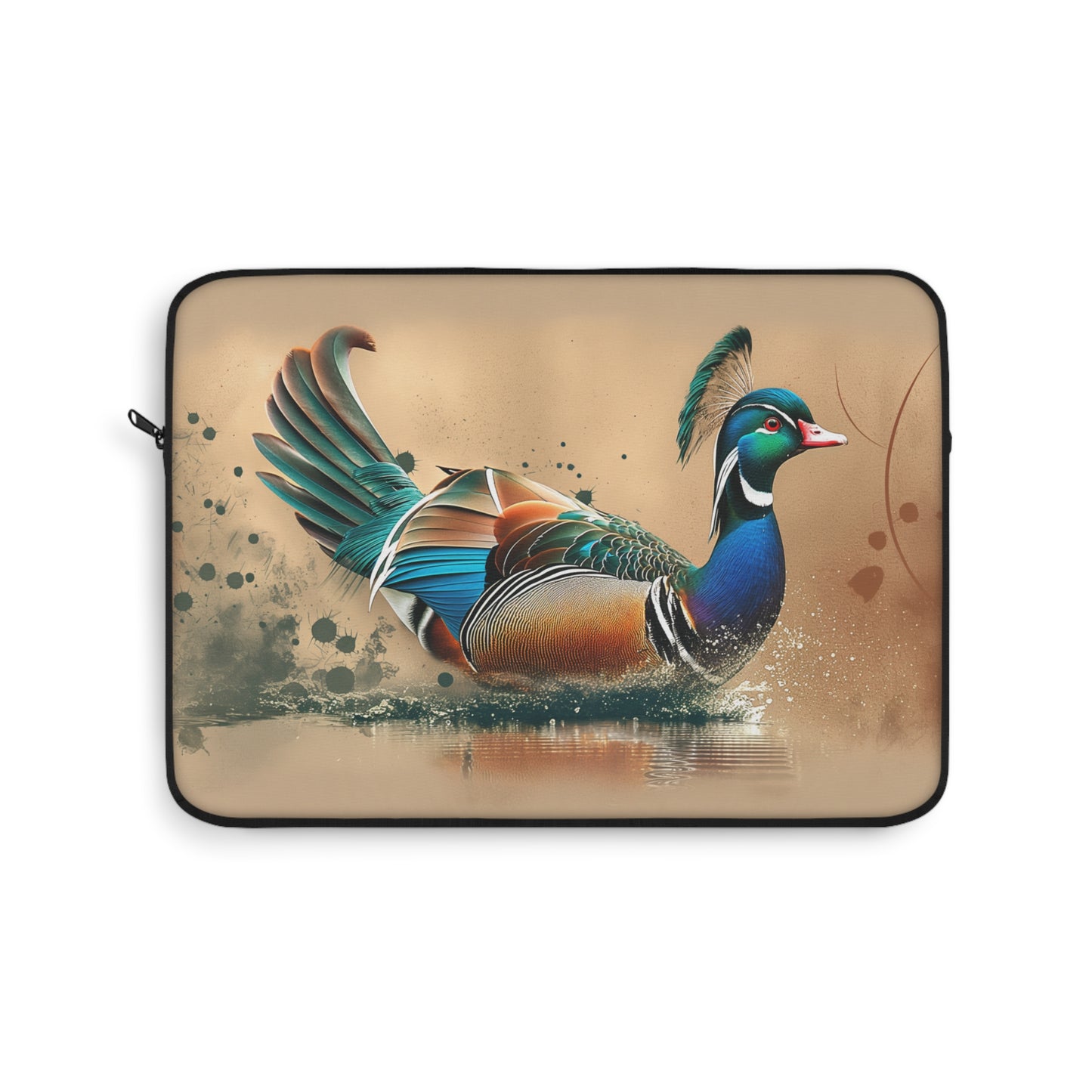 Laptop Sleeve - Elegant Mandarin Duck Splashing