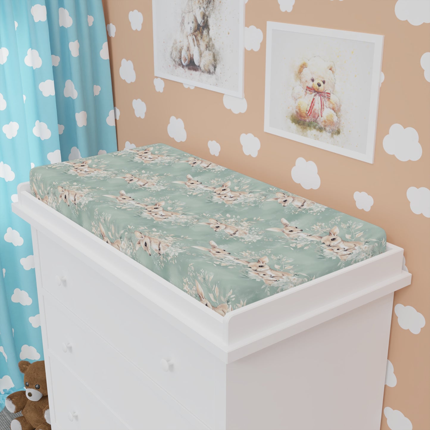 Custom Changing Pad Cover: Kangaroo Cuddles