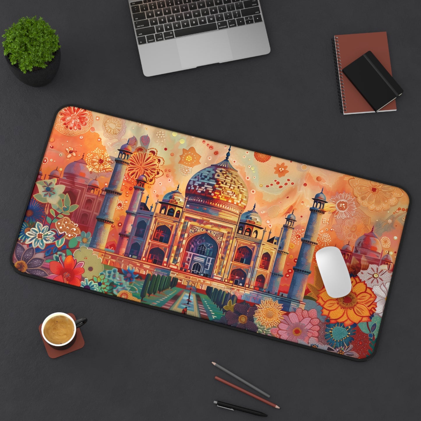 Gaming Desk Mat - Radiant Splendor of the Taj Mahal
