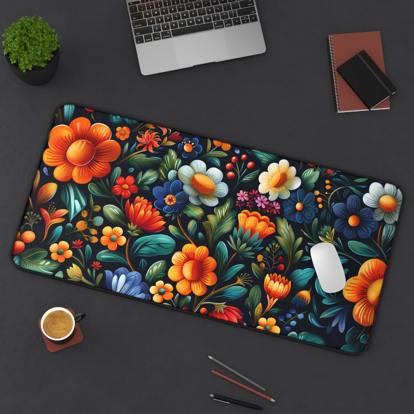 Gaming Desk Mat - Folk Floral Fantasy