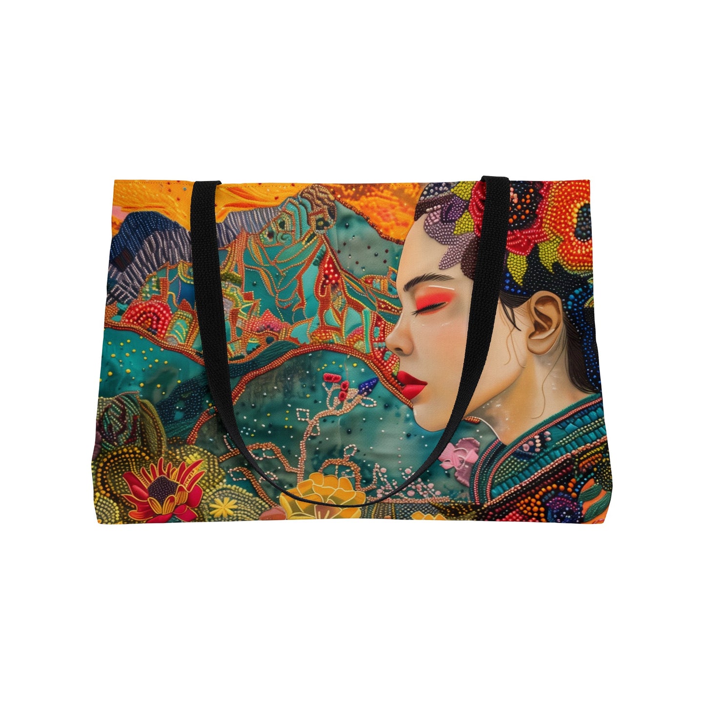 Weekender Tote Bag - Graceful Vietnamese Beauty in Traditional Attire