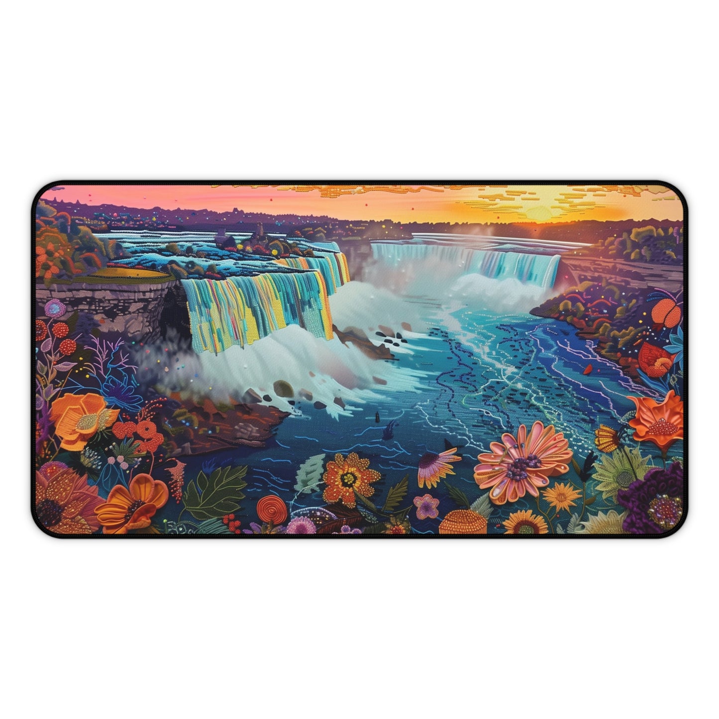 Gaming Desk Mat - Niagara Falls: A Symphony of Water and Light