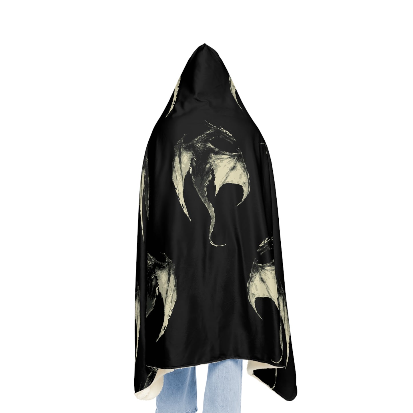 Hooded Snuggle Blanket: Sherpa or Fleece: Shadow Dragon