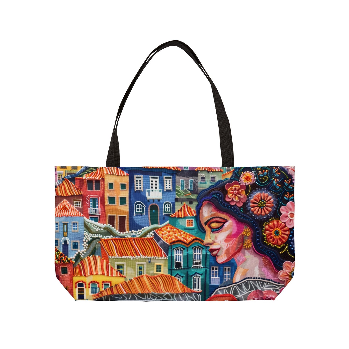 Weekender Tote Bag - The Vibrant Essence of Alfama, Portugal