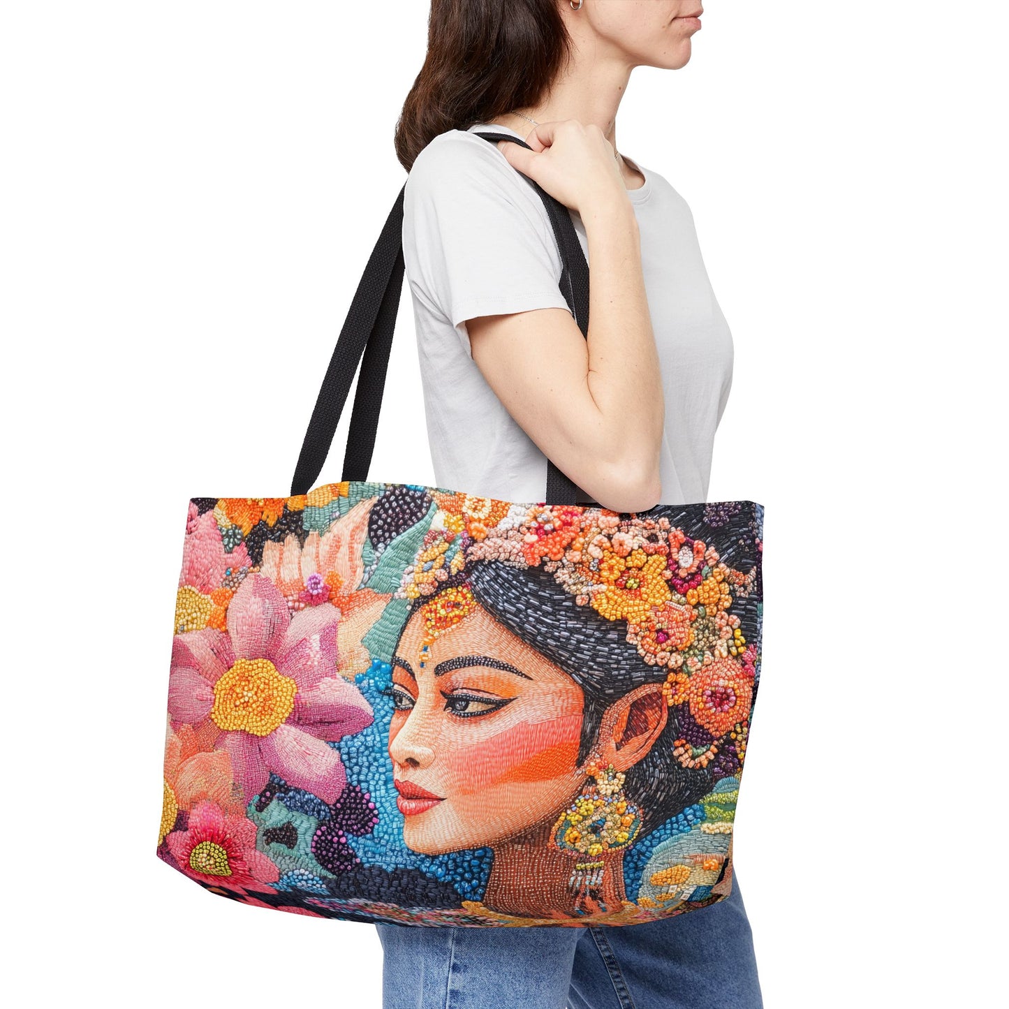 Weekender Tote Bag - Radiant Balinese Beauty from Tabanan's Blooming Paradise