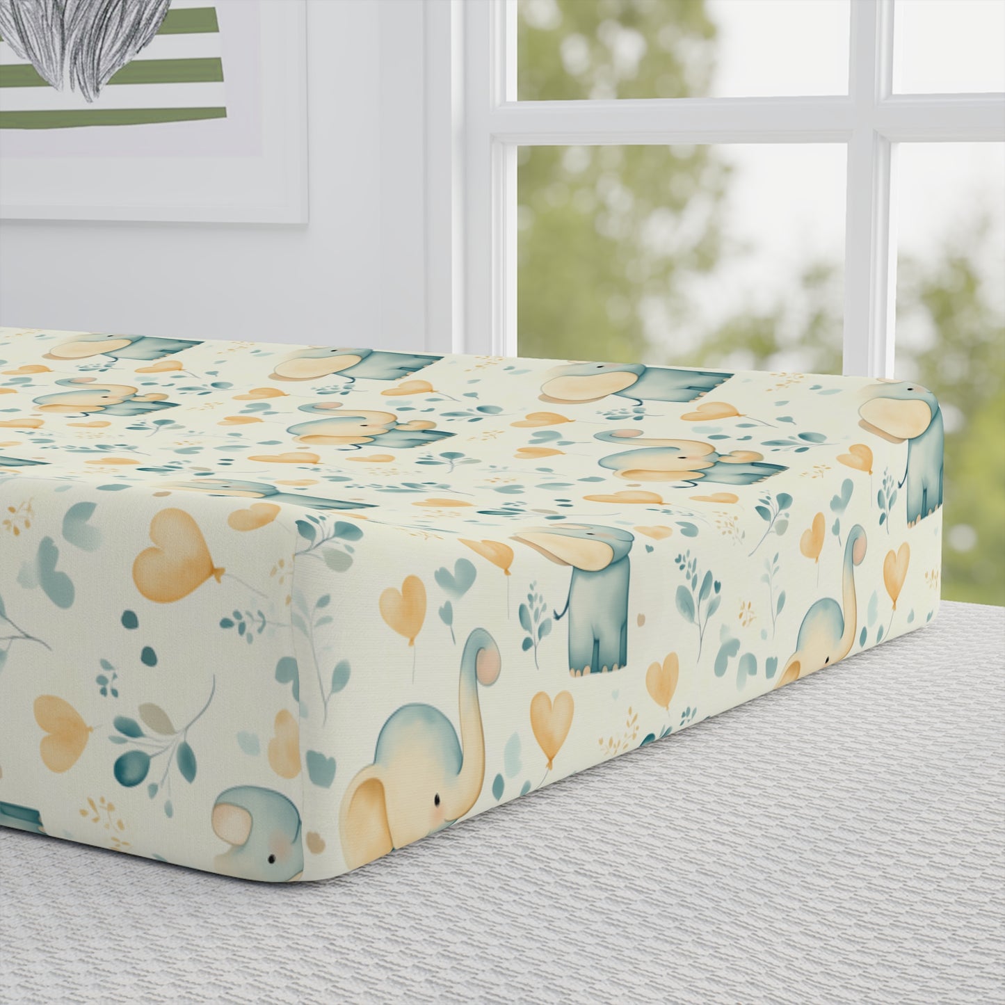 Custom Changing Pad Cover: Elephant Dreams