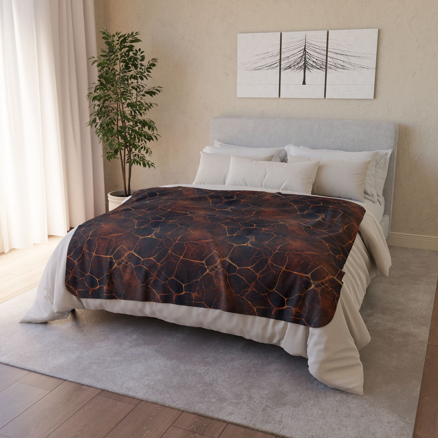 Sherpa Blanket: Custom Golden Giraffe Fleece Throw