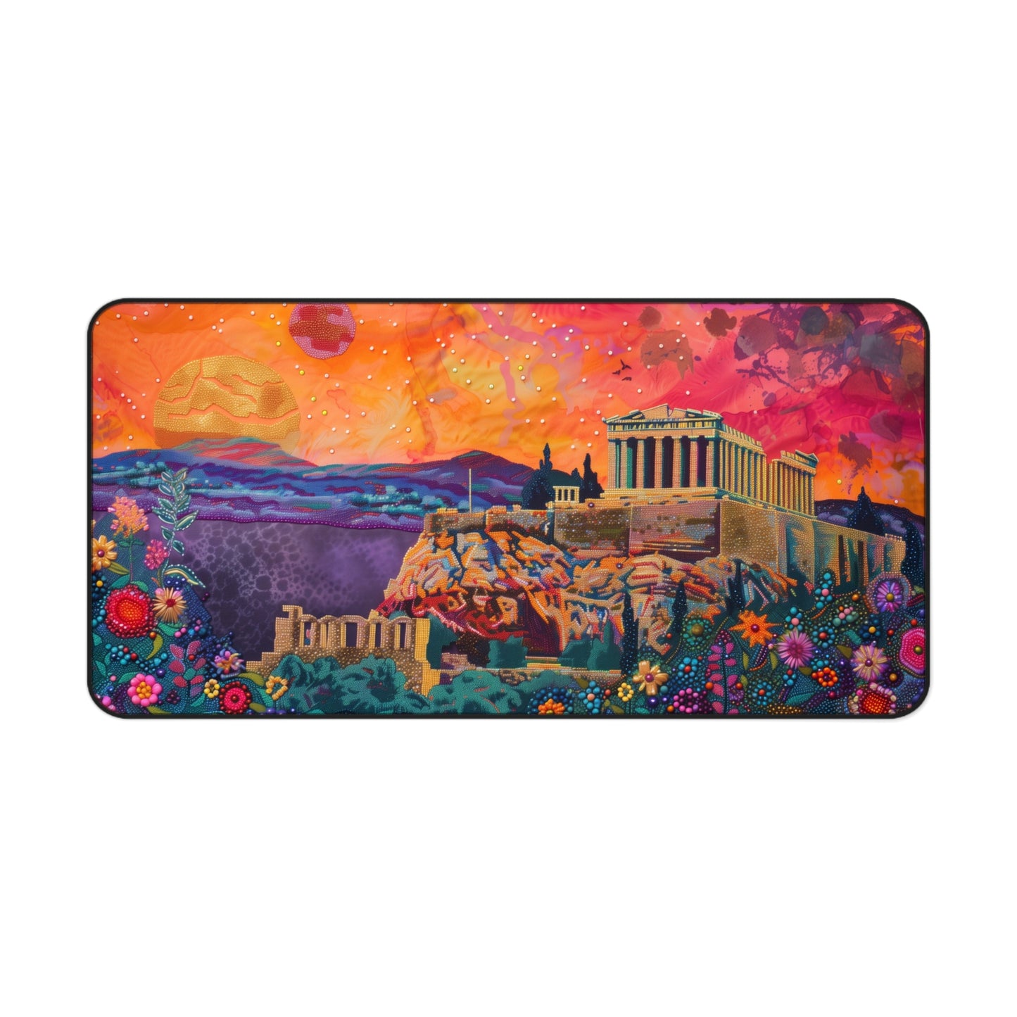 Gaming Desk Mat - Sunset Over the Acropolis