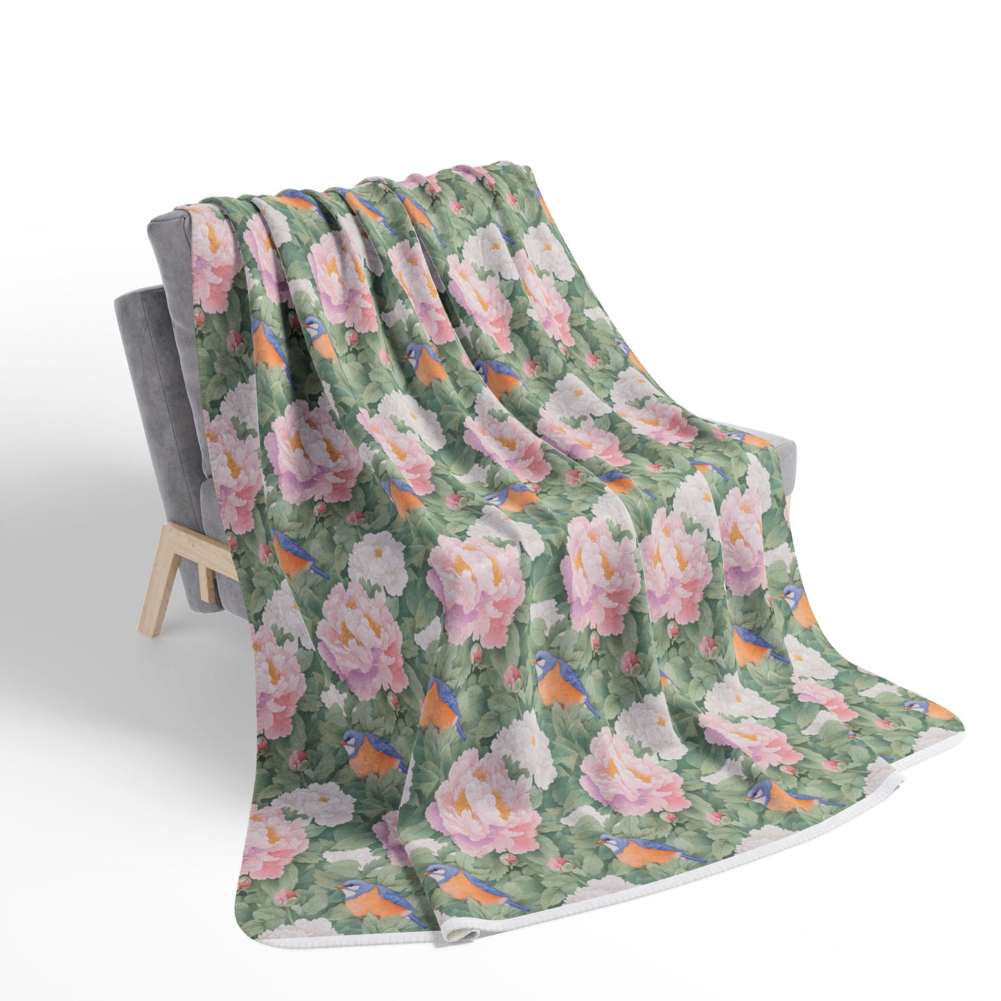 Sherpa Blanket: Custom Dream Blooms Fleece Throw