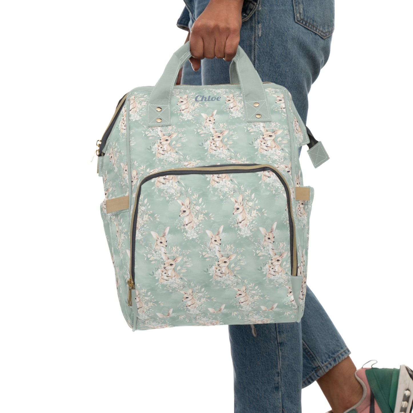 Custom Multifunctional Diaper Backpack: Kangaroo Cuddles