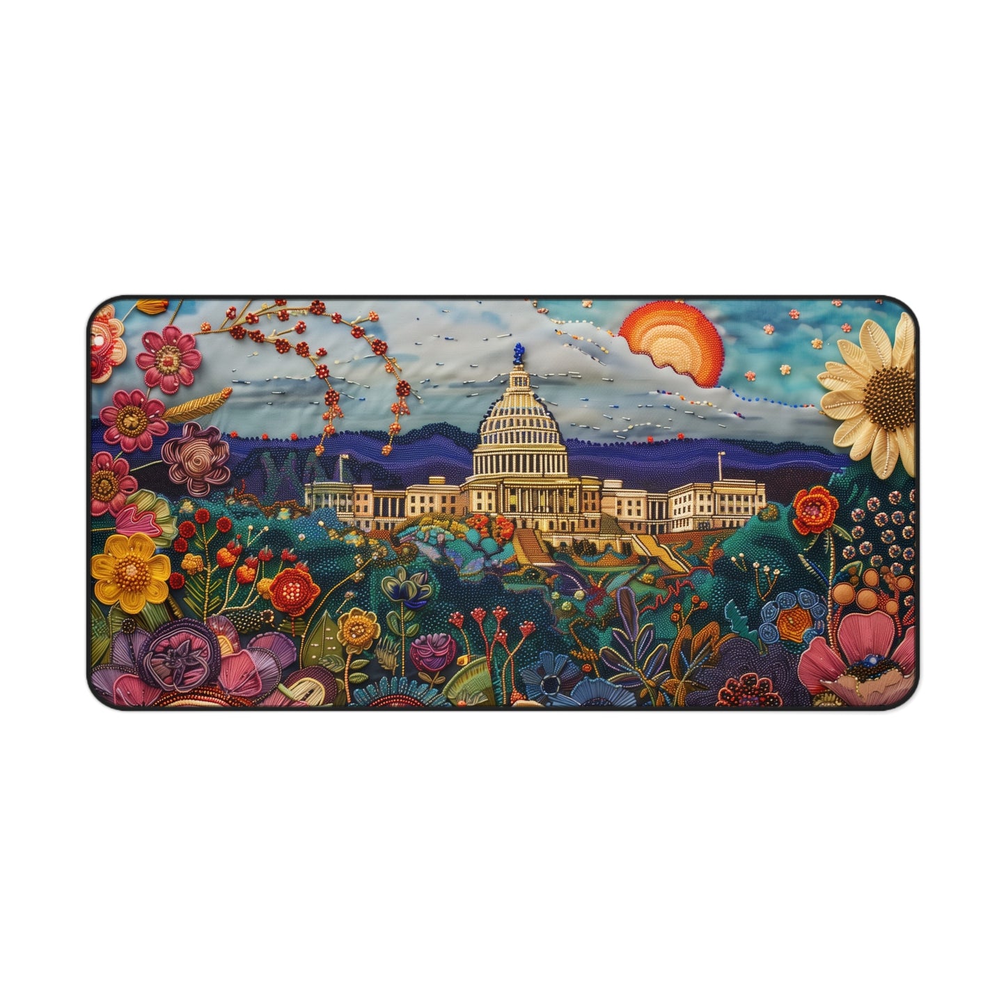 Gaming Desk Mat - Blossoms of Capitol Hill