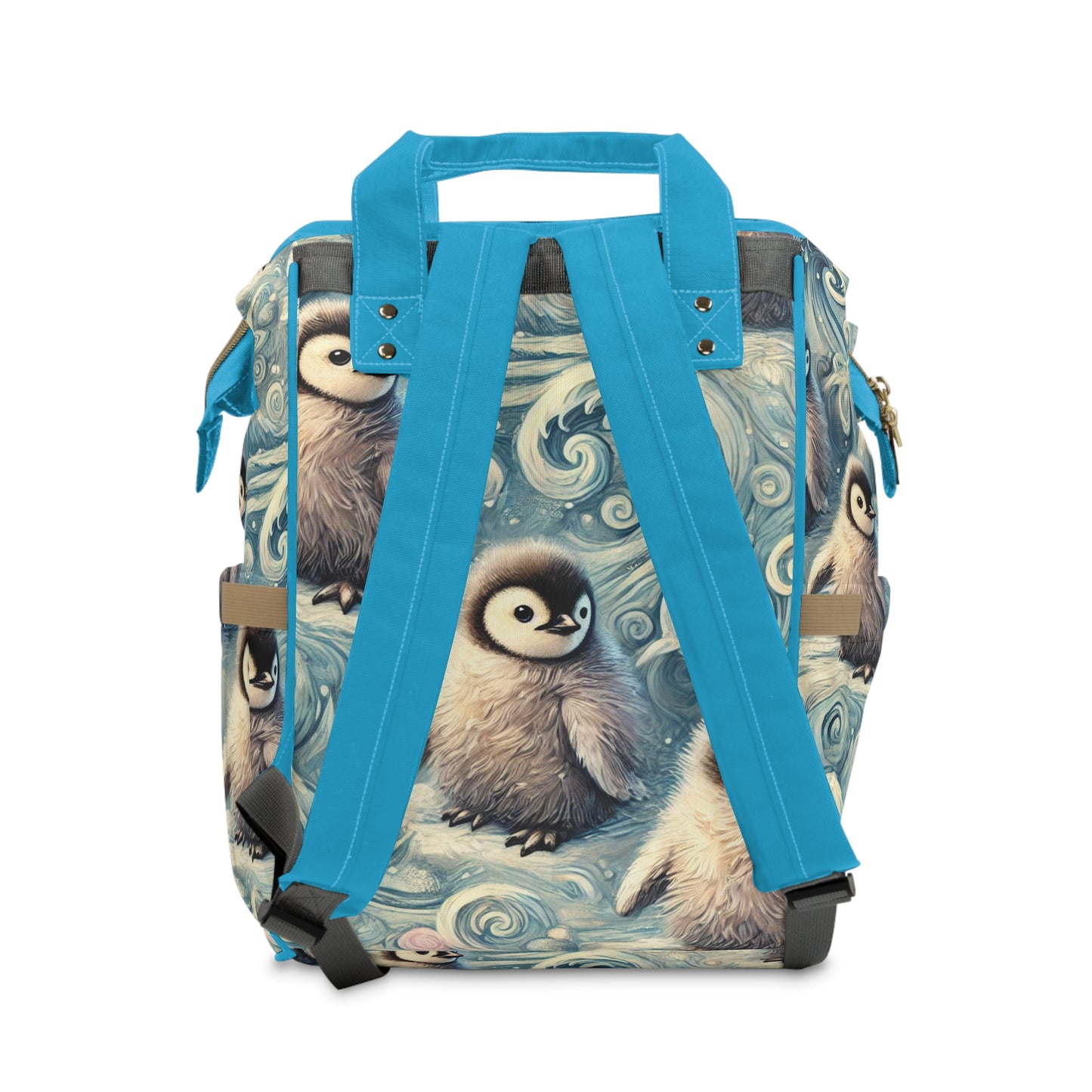 Custom Diaper Backpack - Penguin Whirl Oceanic Pattern for Stylish Parents