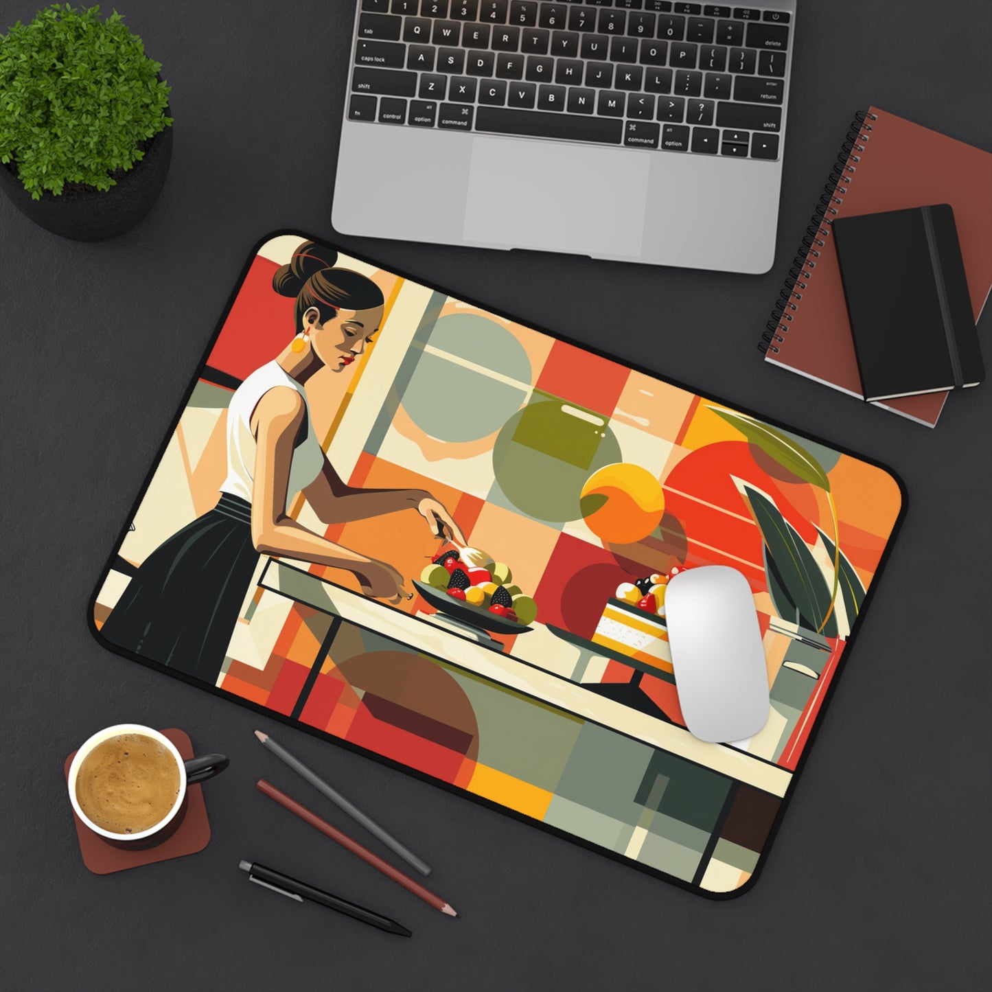 Gaming Desk Mat - Elegant Culinary Creation