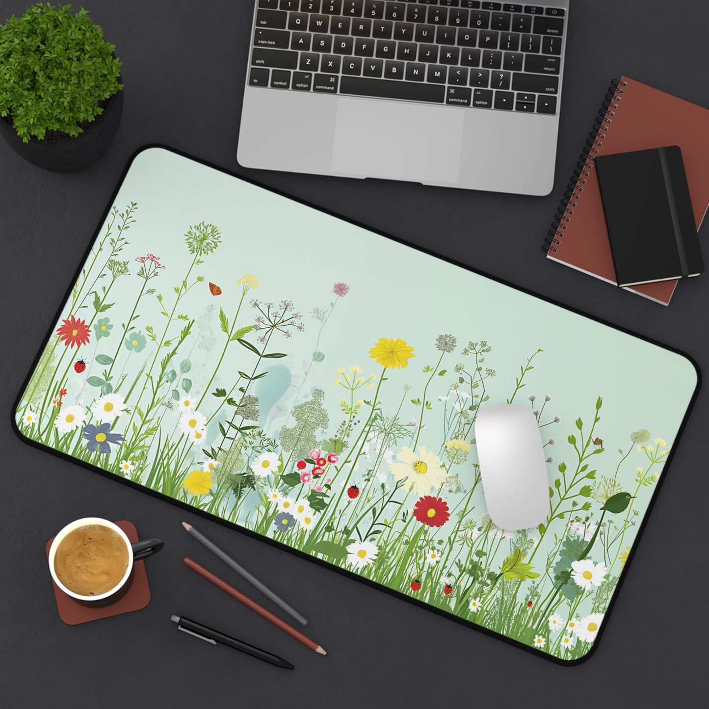 Gaming Desk Mat - Floral Flight