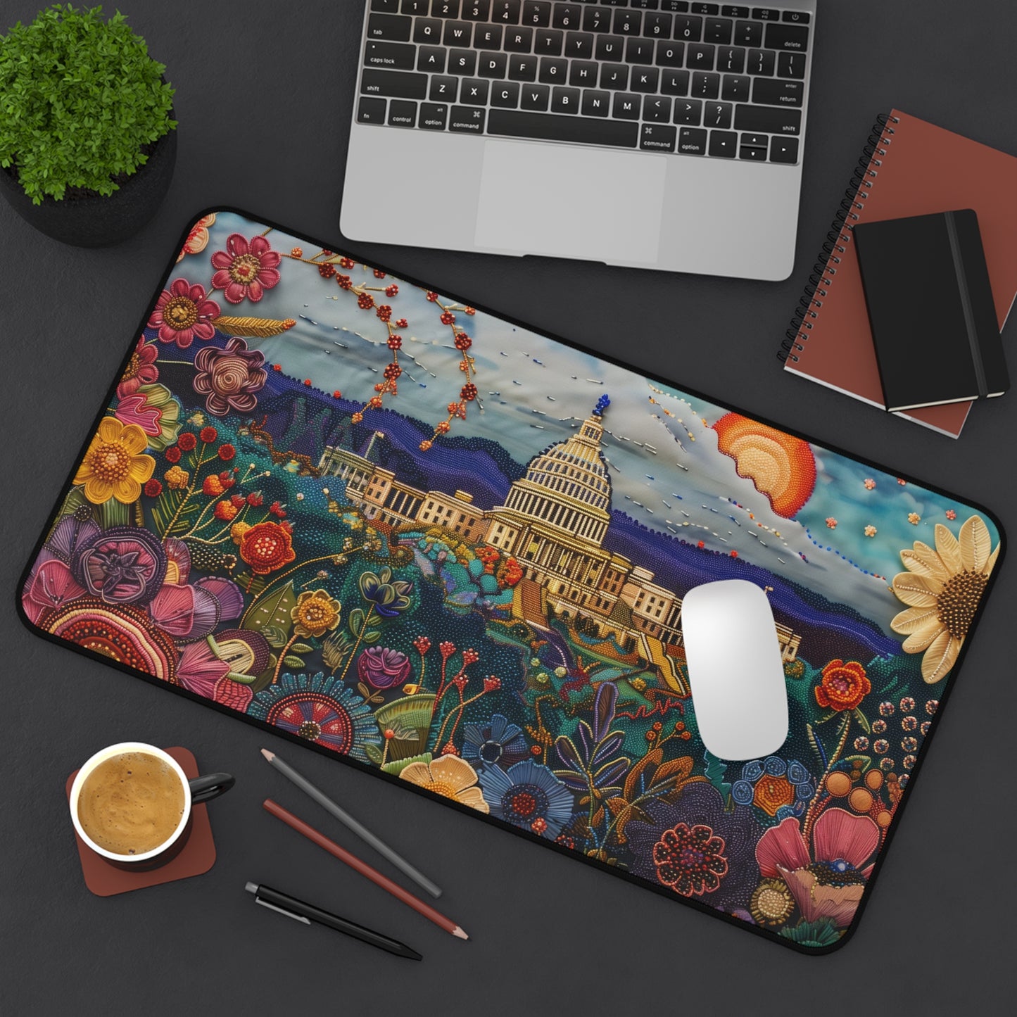 Gaming Desk Mat - Blossoms of Capitol Hill