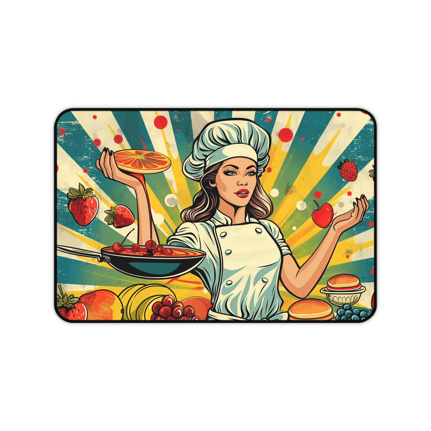 Gaming Desk Mat - Chef's Pop Art Paradise