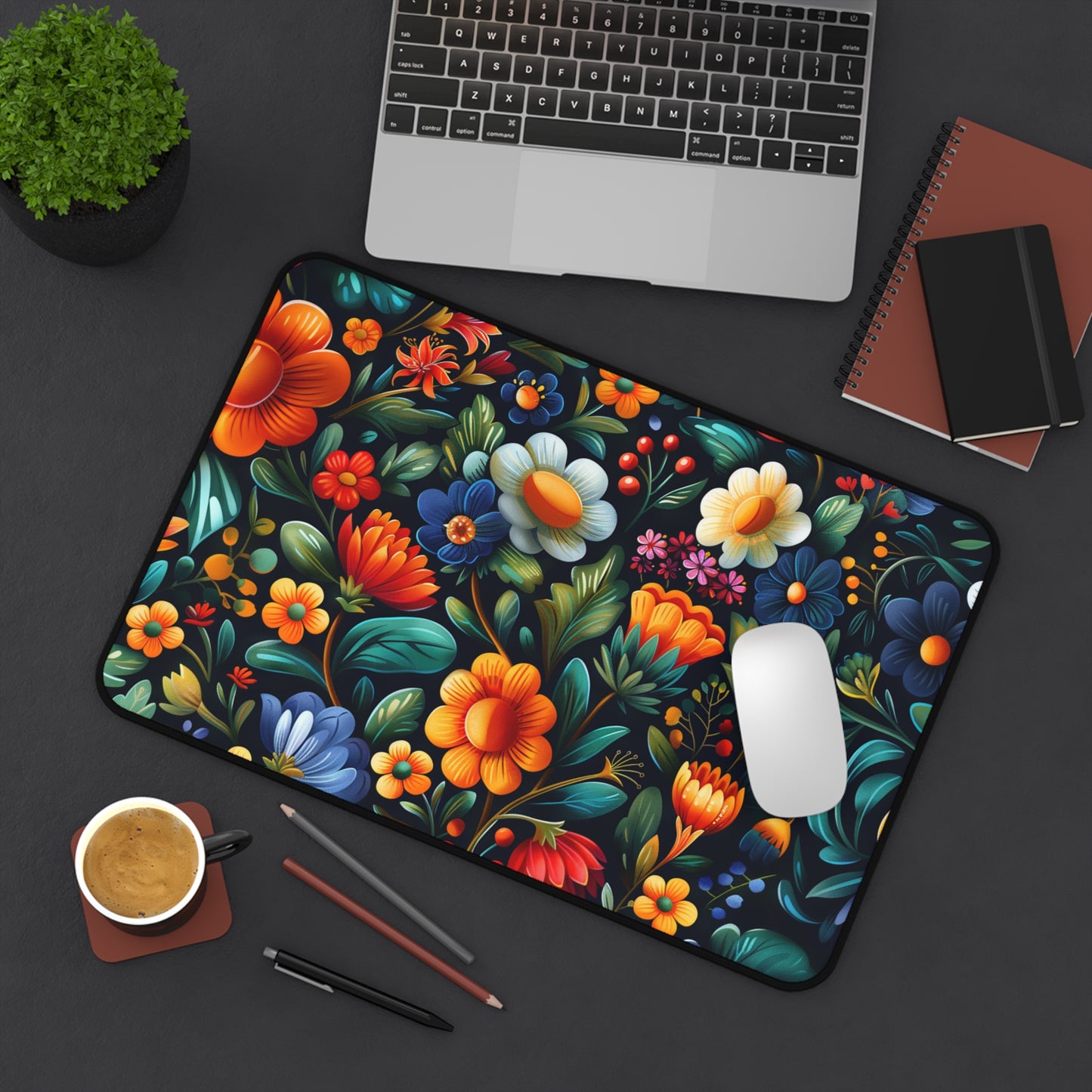 Gaming Desk Mat - Folk Floral Fantasy