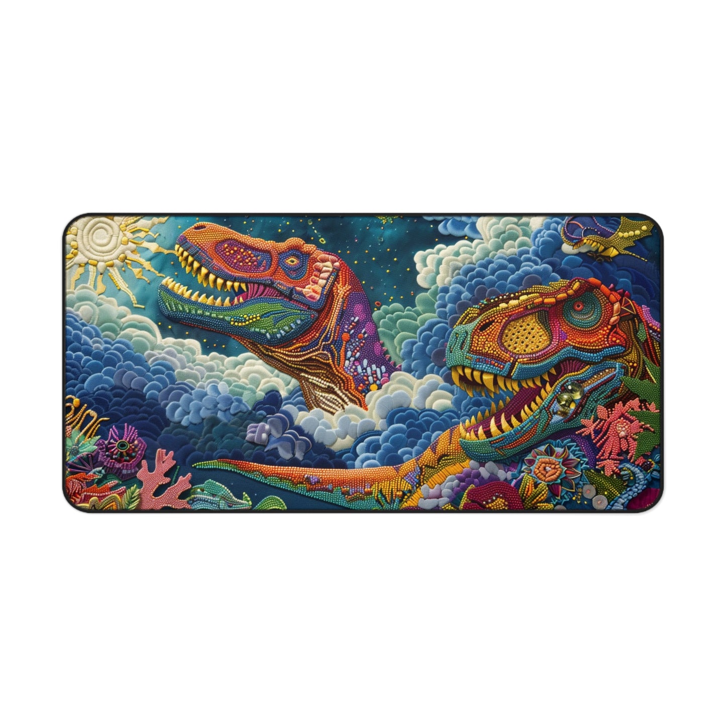 Gaming Desk Mat - Celestial T-Rex Duet