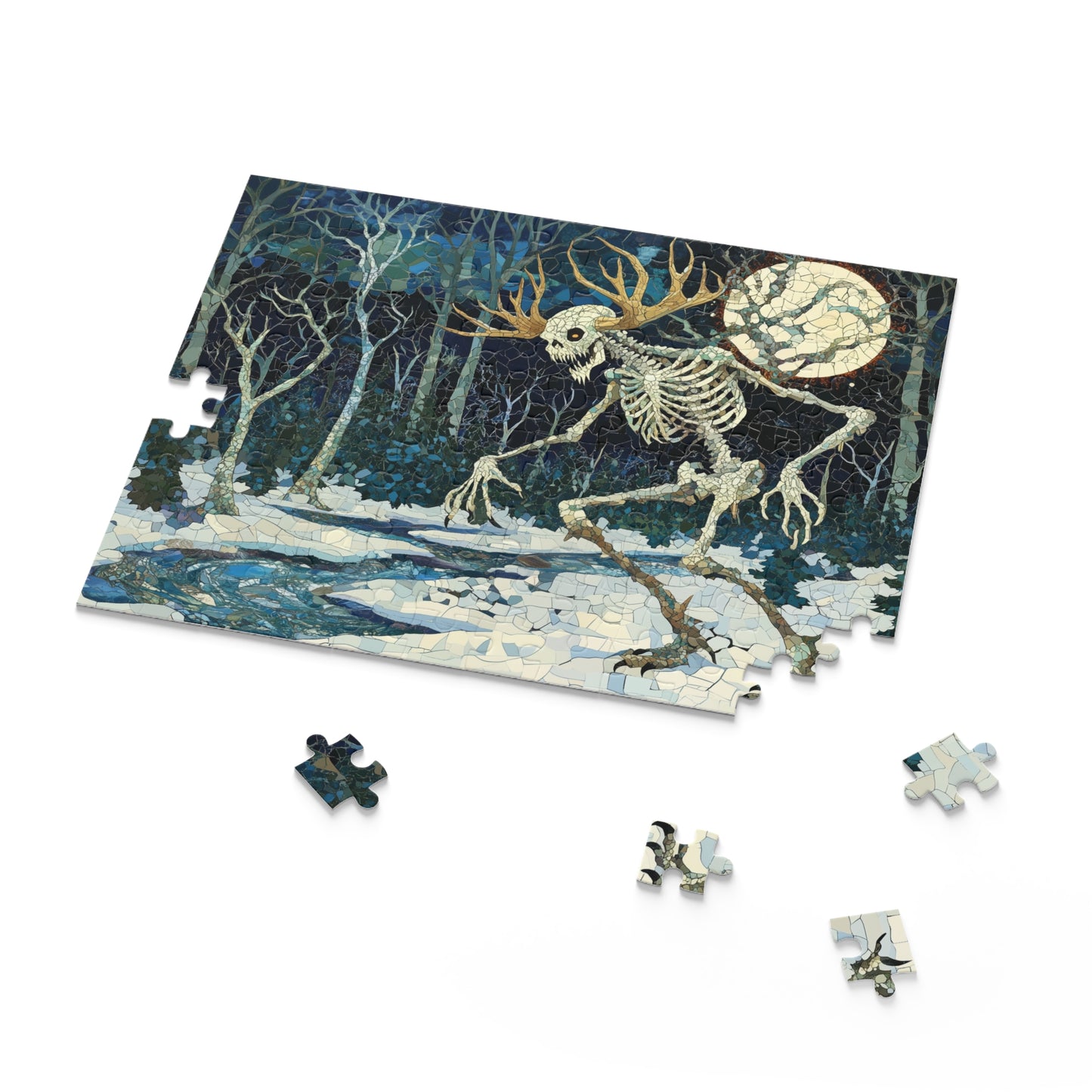 Eerie Awakening in the Moonlit Forest: Wendigo - Custom Jigsaw Puzzle (120, 252, 500-Piece)