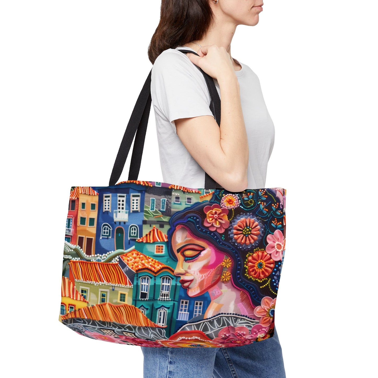 Weekender Tote Bag - The Vibrant Essence of Alfama, Portugal