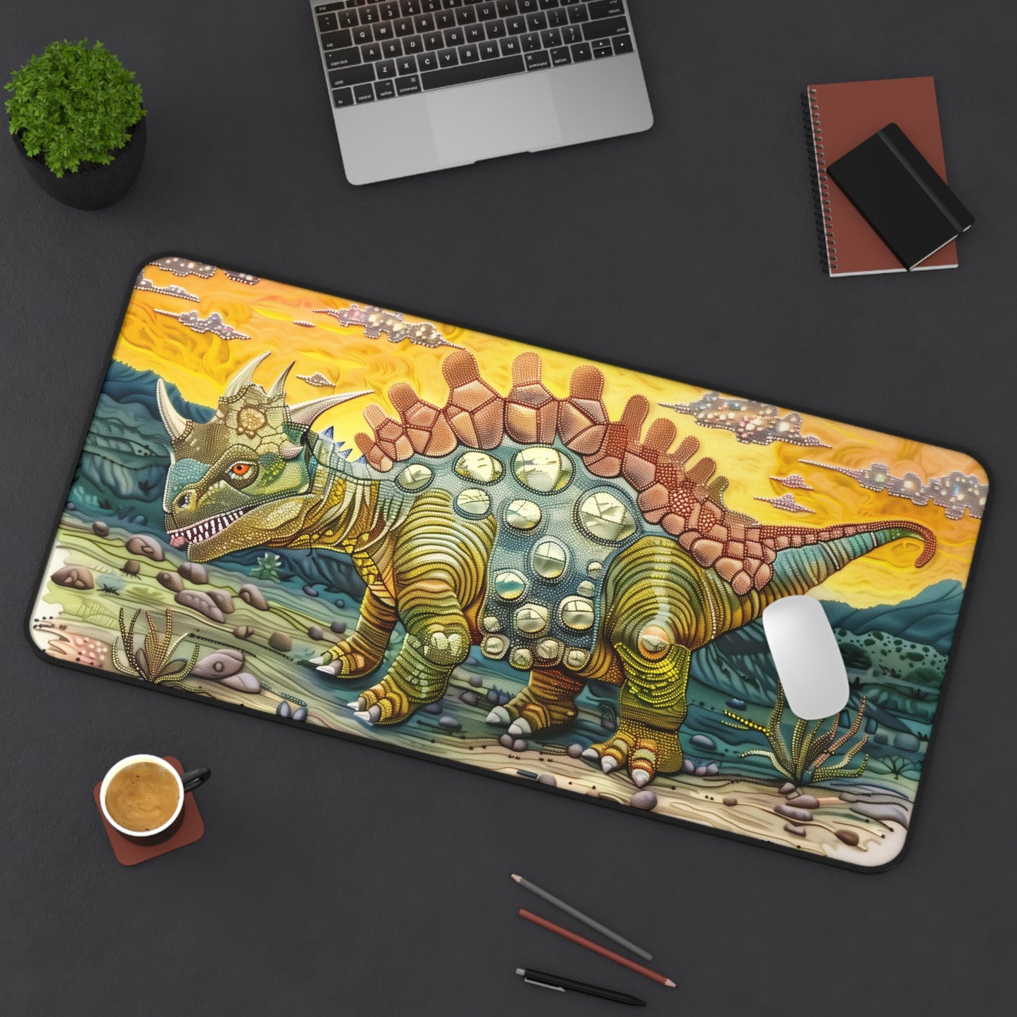 Gaming Desk Mat - Armored Majesty: Ankylosaurus