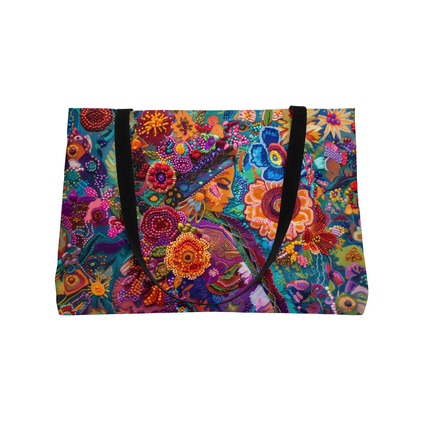 Weekender Tote Bag - Radiant South American Beauty in Traditional Attire