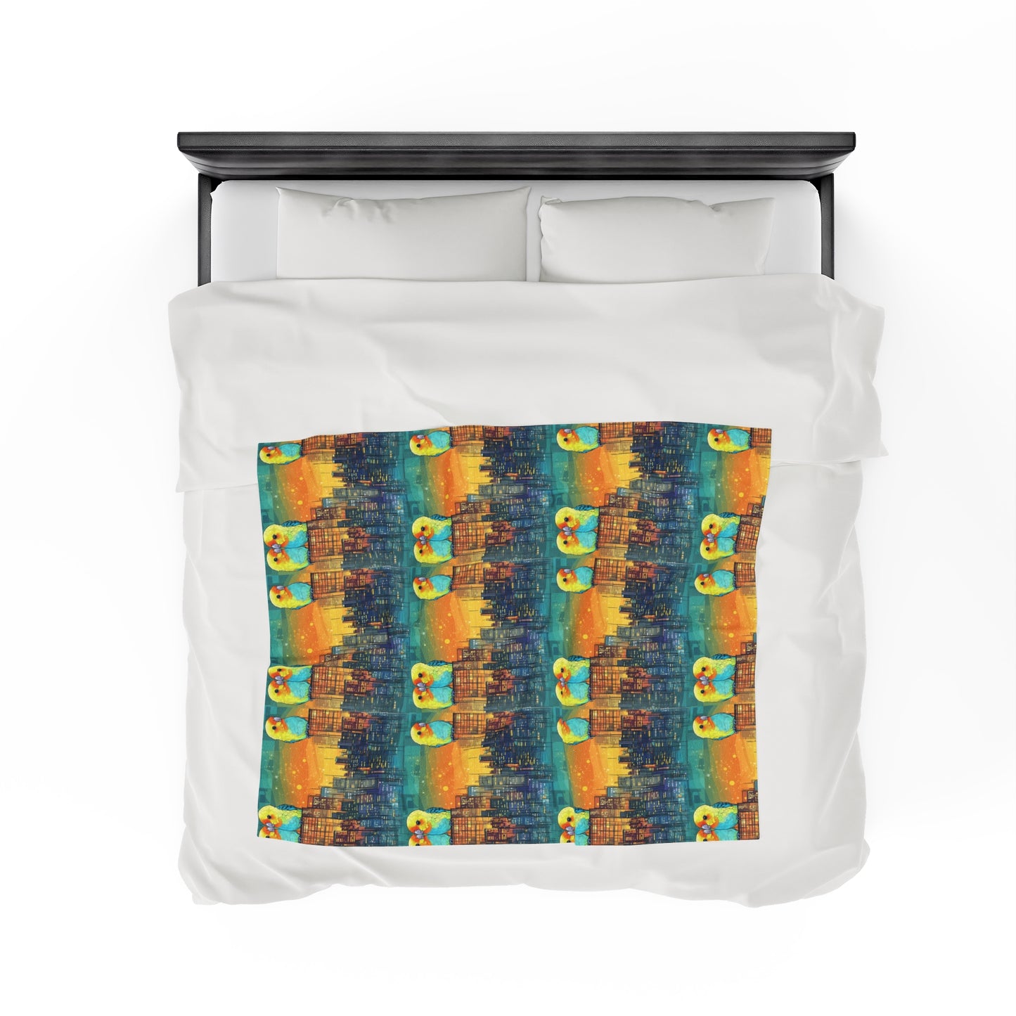 Velveteen Plush Blanket - Skyline Serenade