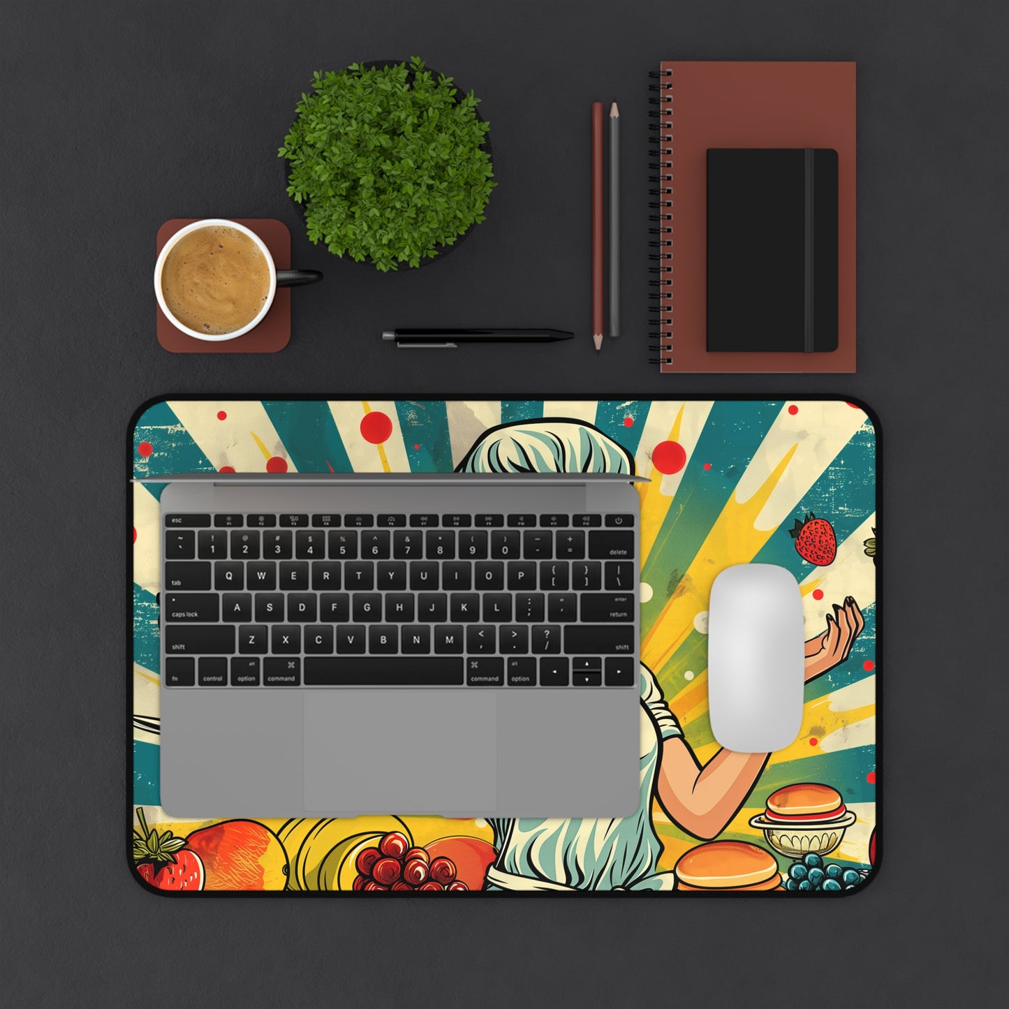 Gaming Desk Mat - Chef's Pop Art Paradise