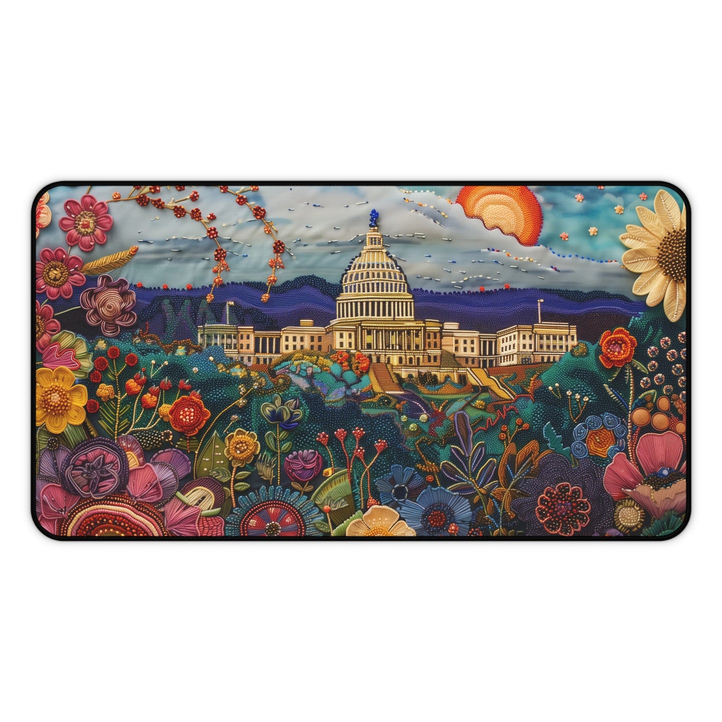 Gaming Desk Mat - Blossoms of Capitol Hill