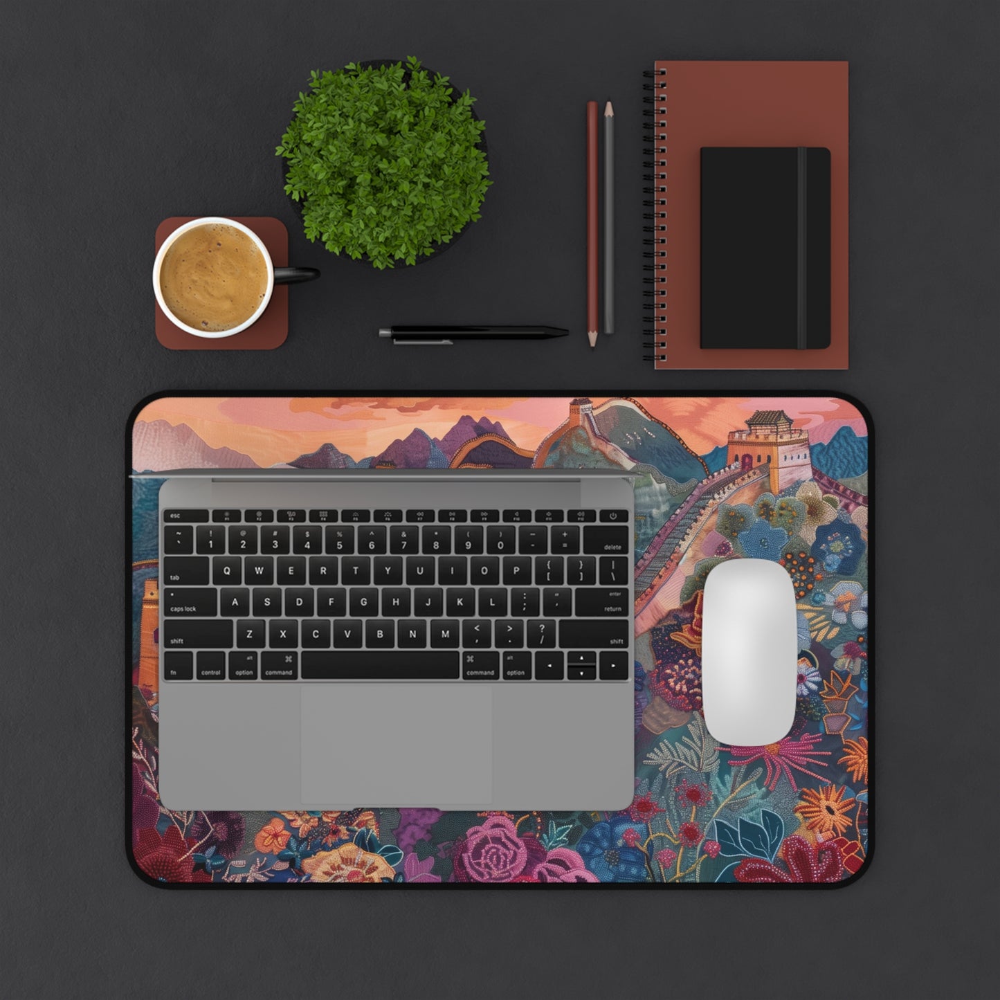 Gaming Desk Mat - Majestic Dusk at the Great Wall of China