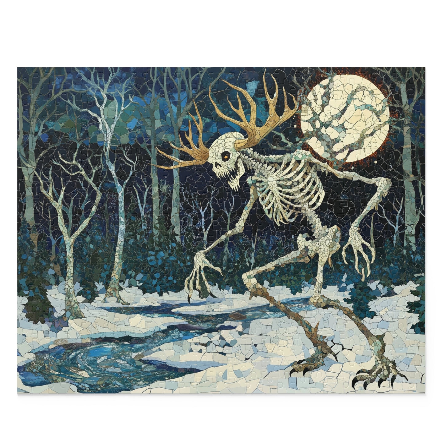 Eerie Awakening in the Moonlit Forest: Wendigo - Custom Jigsaw Puzzle (120, 252, 500-Piece)