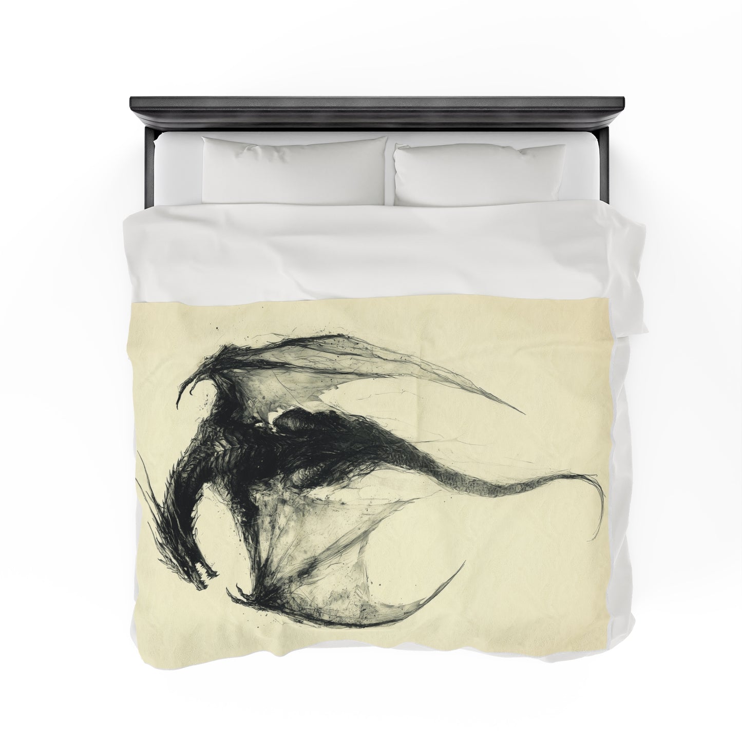 Velveteen Plush Blanket - Dragon Eclipse Celestial Cozy Throw