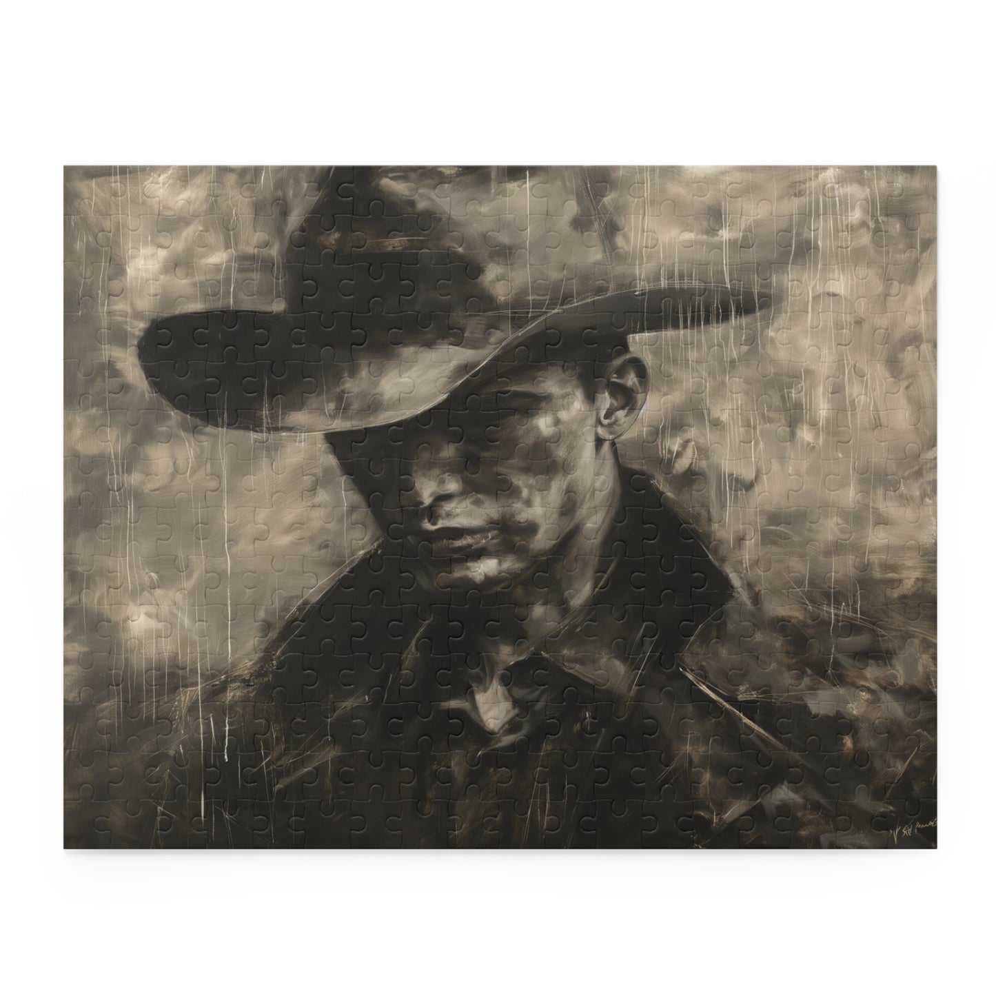Brooding Cowboy - Custom Jigsaw Puzzle (120, 252, 500-Piece)