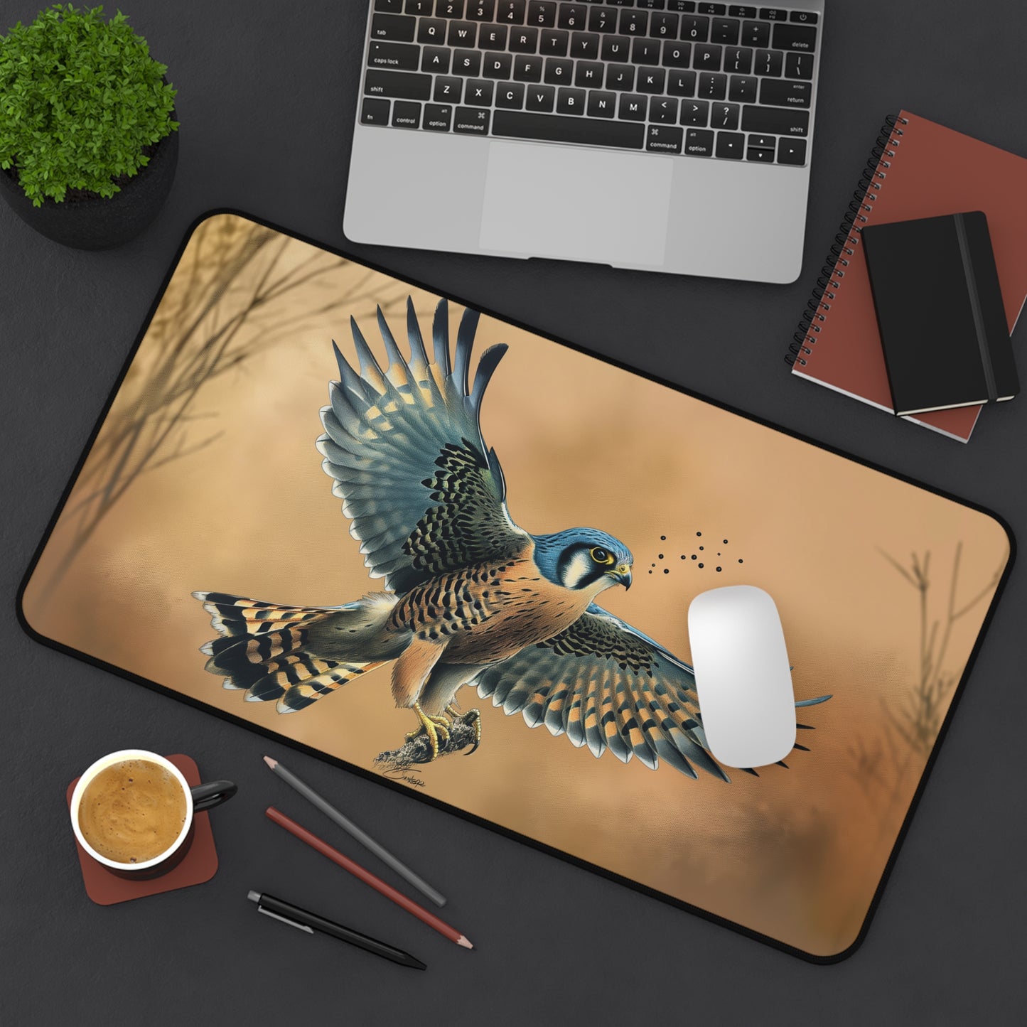Gaming Desk Mat - American Kestrel's Majesty