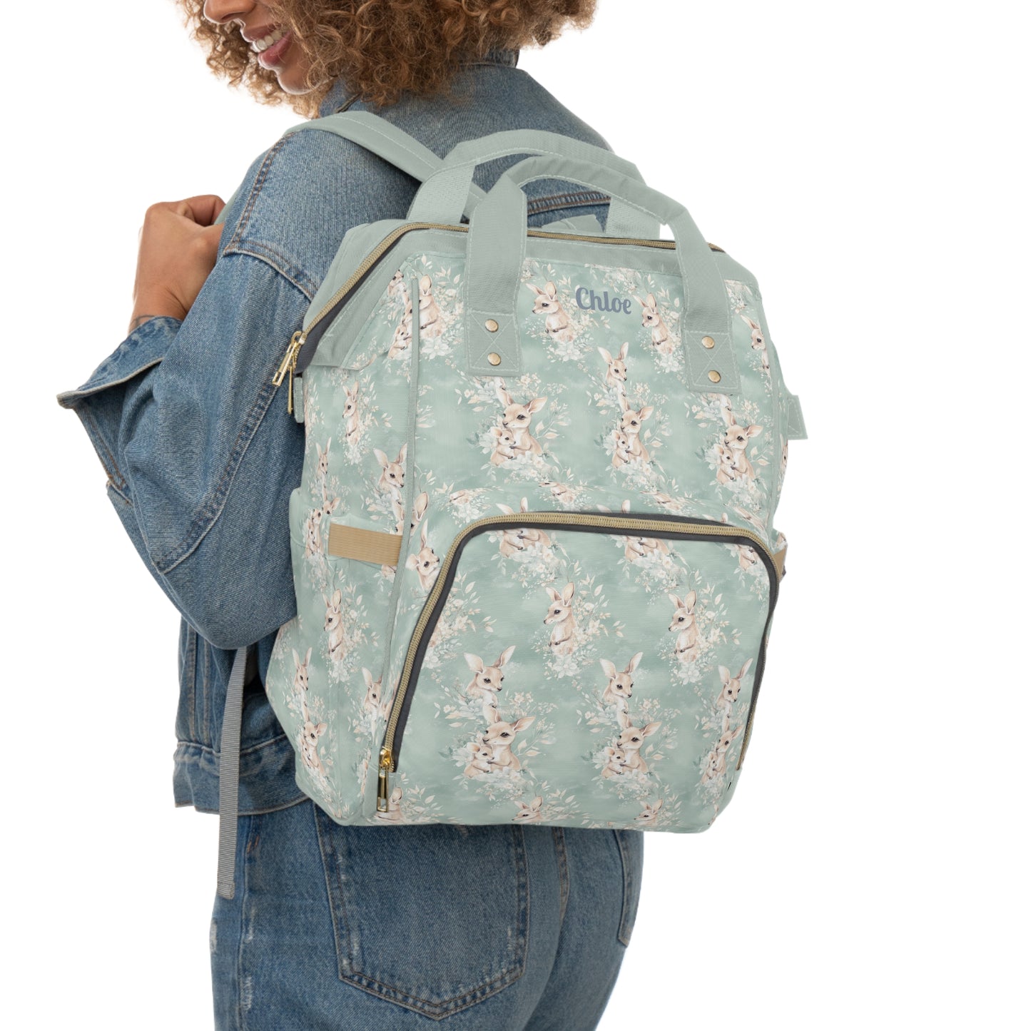 Custom Multifunctional Diaper Backpack: Kangaroo Cuddles