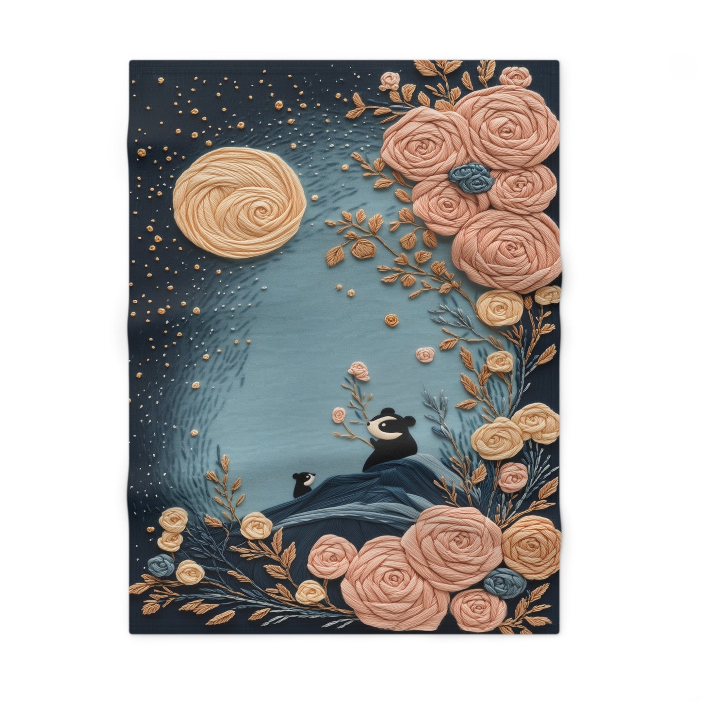 Custom Soft Fleece Baby Blanket - Panda Blooms