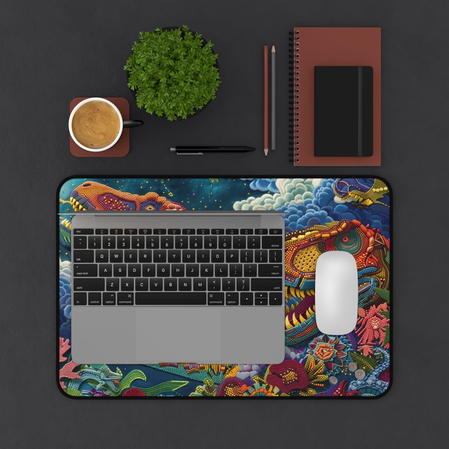 Gaming Desk Mat - Celestial T-Rex Duet